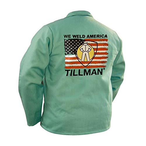 Тилман Ние ја заваруваме Америка зелена FR памук 30in јакна XL како што е прикажано од компанијата Тилман