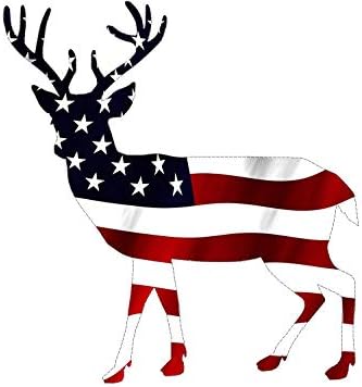 Rogue River Tactical Grigh 4 Pack Deer Hunter Buck Decal налепница Силуета Американско знаме САД Патриотска декларална автоматска