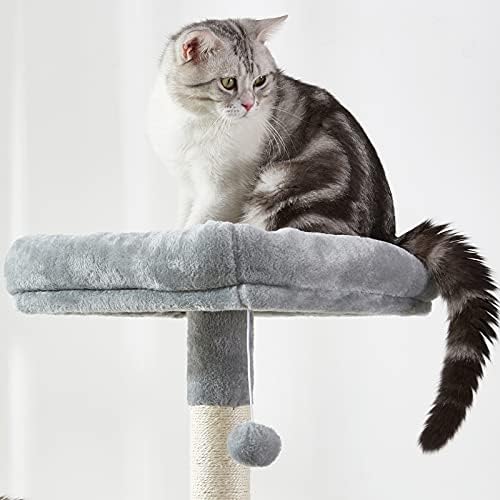 Кула за мачки, 67 Инчи Мачкино Дрво На Повеќе Нивоа, Гребење На Мачкино Дрво Со Столпчиња За Гребење Покриени Со Сисал, Обложена