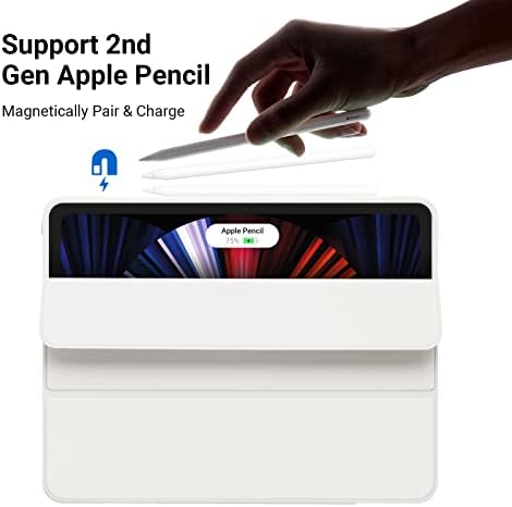 Ghinl iPad Pro12.9 Случај 6-ти/5-ти/4-Та Генерација Со Магнетни Затворач, Трикратна Штанд Покритие Со Tpu Назад, Адсорпција 2-Ри Генерал Молив