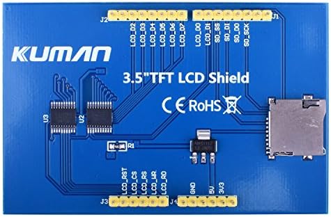 Куман 3,5 инчен TFT екран на допир со SD картички Компатибилен за Arduino Mega2560 Board SC3A-1