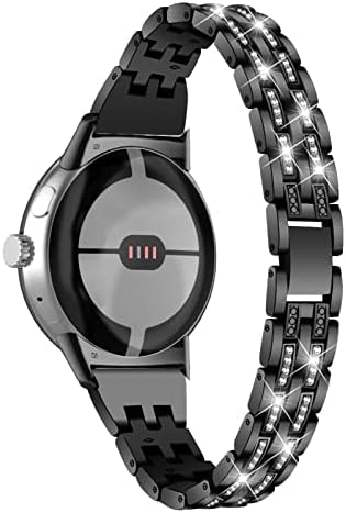 Uzviyo компатибилен за Google Pixel Watch Band, прилагодлив накит за накит метал метал од не'рѓосувачки челик, замена за рачен лента за Google Pixel со алатка за отстранување, жени дев?