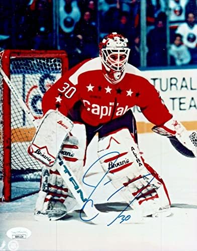 Jimим Кери потпиша фотографија од хокеј 8x10 со JSA COA - Автограмирани фотографии од NHL