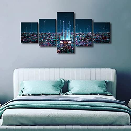 Tumovo 5 парчиња паметни чипови платно wallидни уметности за сликање на процесорот концепт wallиден декор за дневна соба слики
