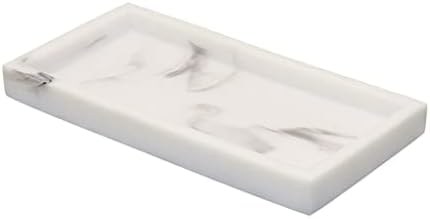 Wxxgy мермерна текстура Правоаголна плоча countertop козметичка складирање решетка за бања дома Анти лизгање смола за складирање/бела/една
