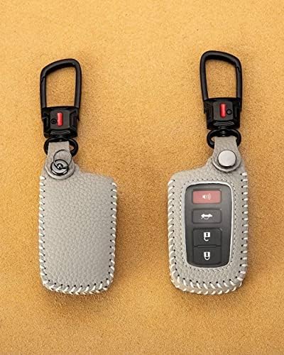 За Toyota Key Fob Cover со клуч на клуч, кожен држач за заштита на паметните клучеви за автомобили компатибилен со Highlander Tacoma Tundra 4Runner