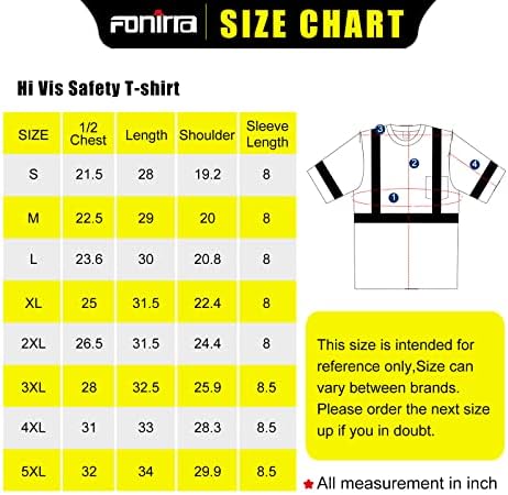 Fonirra 3 пакува безбедносни рефлексивни маици со голема видливост за мажи со кратки ракави ANSI класа 2