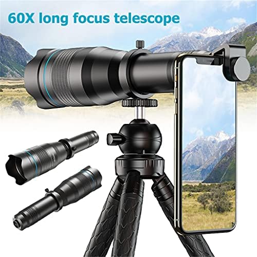 SLNFXC 60X Телефонска камера леќи Супер Телефото Зум Монокуларен телескоп за активности за патувања на плажа, спортски мобилен телескоп