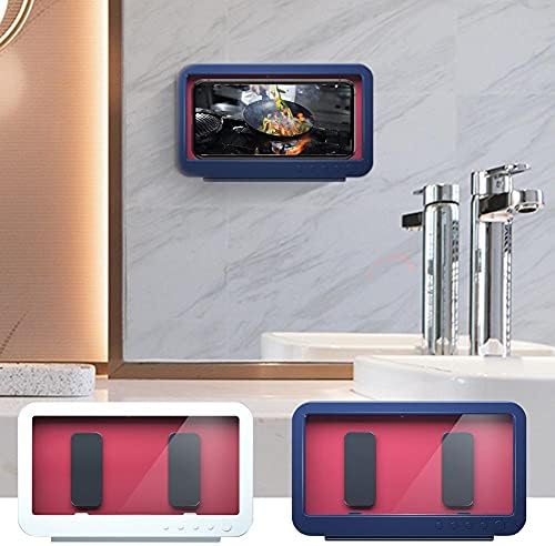 АЛСМД ротирачка полица за бања под 7 инчи држач за мобилен телефон wallид што виси за тоалетот за туширање во водоотпорна кутија
