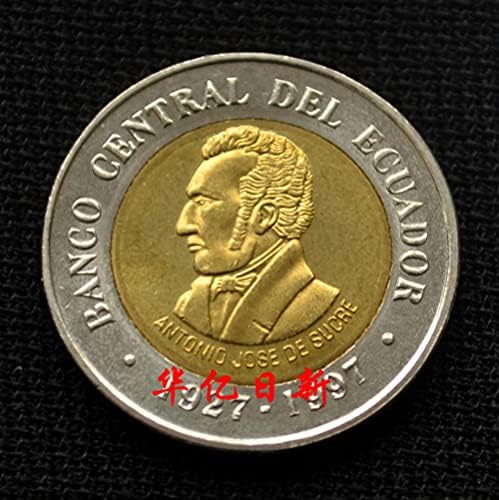 Ел турнеја монети 100 Sucre South American Bimetal Coin lide Condation KM101