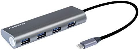 КИНГВИН USB C Центар Алуминиум Преносни USB C Адаптер со 4 USB 3.0 Порти За MacBook, Mac Pro/ Mini, iMac ,Chromebook, Површина Про, USB Флеш Дискови, Лаптоп КОМПЈУТЕР, &засилувач; други тип c уред
