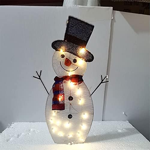 3 парчиња 2022 Божиќно осветлување Снежен човек на отворено во дворот на двор 20 светла претходно осветлена снежна дома со затворен базен