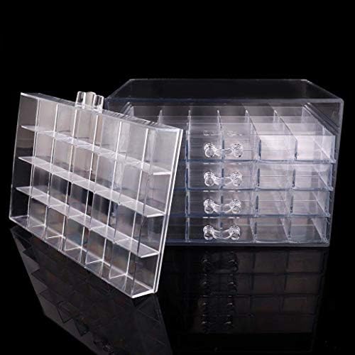Backbayia 120 слотови Транспарентна пластична кутија за организатор за складирање со прилагодливи прегради за монистра, прстени,