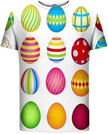 Ксипкок мажите среќни Велигденски маички кошули Симпатична графичка принт удобна маица кратки ракави случајни влезови лабави христијански блузи