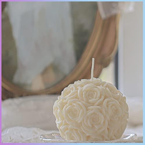 Топис големи калапи за свеќи од роза, 3Д розови цветни силиконски калапи, 3Д романтичен сапун од свеќи за арома што прави калап