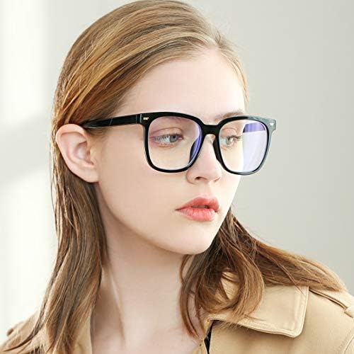 ПАНЕР 2-Пакет Преголеми Сини Светлосни Блокаторски Очила За Жени Квадратни Компјутерски Очила Го Намалуваат Напрегањето На Очите