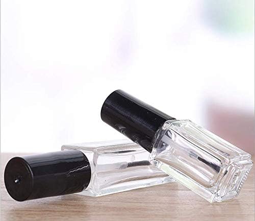 6pcs 5ml Празни шишиња со полски нокти за полнење стакло плоштад чист нокти за складирање на садови за складирање на садови за лакови,