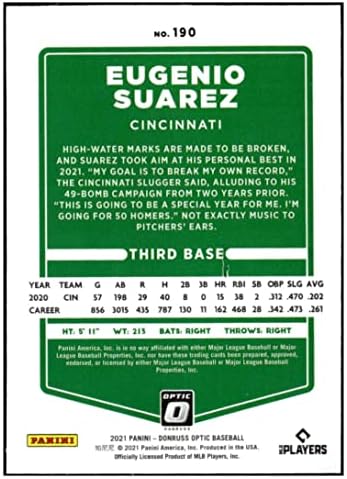 Eugenio Suarez 2021 Donruss Optic #190 Nm+ -MT+ MLB Baseball Reds