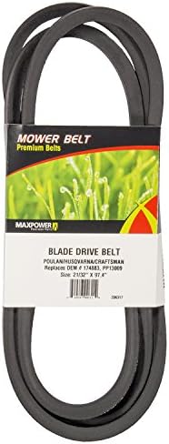 MaxPower 336317 Blade Drive Belt за занаетчијата Husqvarna, Poulan OEM 174883, 532174883, 531300767, црно