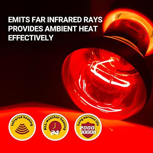 Repti zoo 2 пакет инфрацрвена топлинска ламба, 100W влекачи на топлина на влекачи емитер инфрацрвена светлина за спојување, црвена топлинска