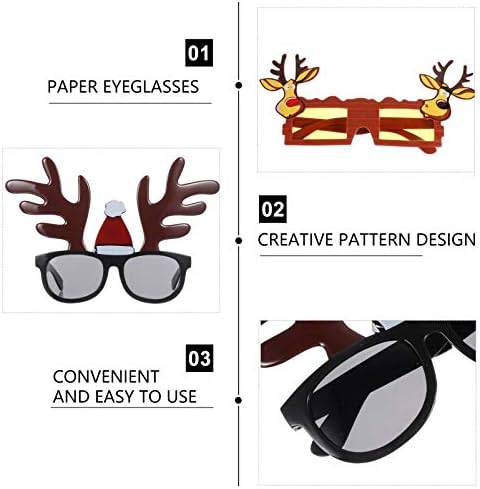 Божиќни очила за сонце од 2 парчиња, цртани ирваси за ирваси на ирваси за новите очила за костуми за Божиќни забави, празници за празници,