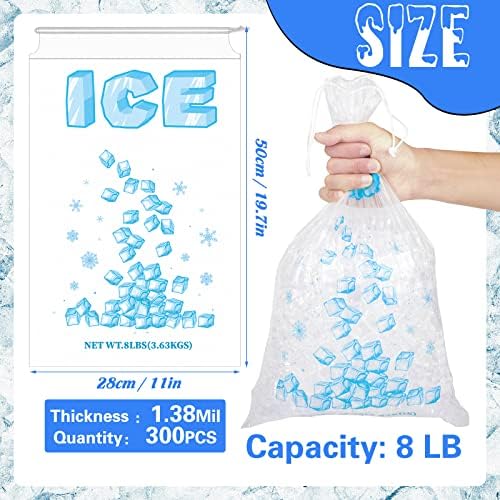 Ледени кеси со лингорон 8lb со ледени кеси со ледена мраз за мраз машини пластични мраз торби пластични торби за складирање за