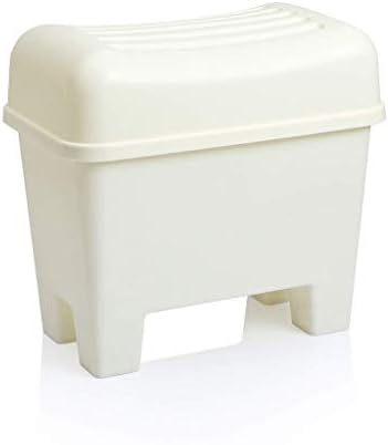 MTYLX HOME Protable Step Stool, складирање на столици може да седне на клупата за да ја смени кутијата за складирање на играчки за чевли 55 × 33 × 52,5cm 110L, бело