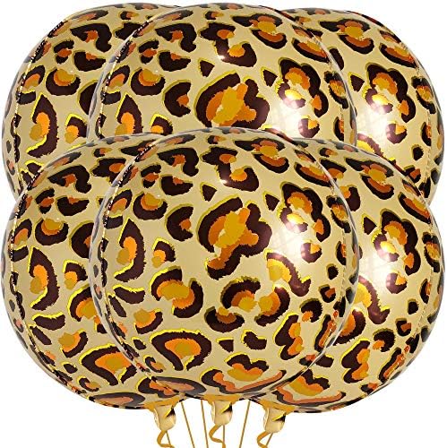 Големи, Леопард Балони За Роденден-22 Инчи, Пакет од 6 | Гепард Балони Фолија За Гепард Роденден Украси | Леопард Печати Балони За Леопард