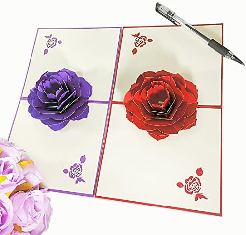 5-Пакет Цвеќиња Скокачки Картички Честитки Асортиман За Секоја Пригода Честитка Денот На Вљубените роденден Или Свадба