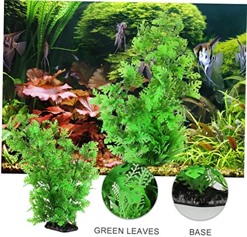 Ipetboom 2pcs аквариум пејзаж лист лажна трева вештачки декоративи пара сала зеленило коралин декор вештачки растенија резервоарот