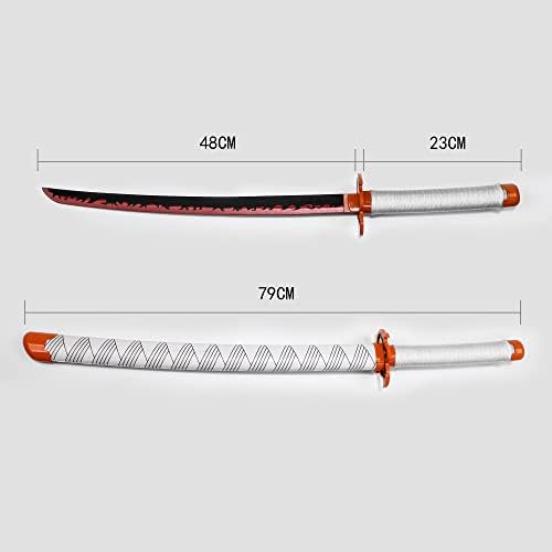 Hejiu рачно изработен катана аниме косплеј меч, вистински катана демон убиец аниме самурај косплеј меч, јапонски катана, сечило