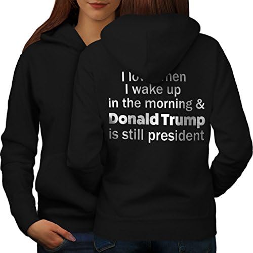Wellcoda Wake Up Претседателот на жените Худи, Трамп печати на џемперите назад