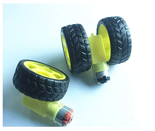 Chancs DC Gear Electric Motor 3-6V 1: 120 Двојно вратило 2 парчиња со пластично тркало за гуми за играчки 5 пара моторни вратила