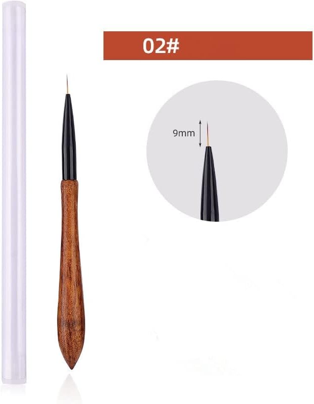 CZDYUF 12 стил на ноктите за нокти, дрвена тркалезна цртање сликање рамен пенкало акрилно продолжување гел полски маникир алатка за дизајн