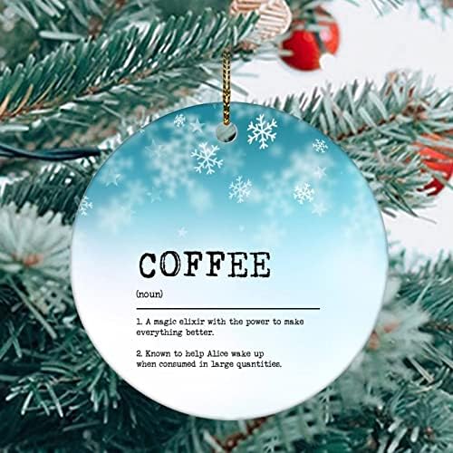 Дефиниција за кафе Чајан, Божиќ украс, украс за новогодишна елка за Божиќ домашен декор Зелен снегулки порцелански украс Божиќ што виси украс