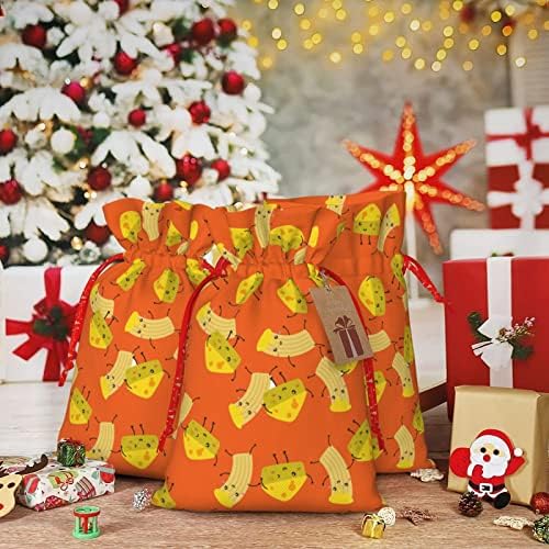 Жици За Влечење Божиќни Торби За Подароци Слатки-Среќни-Прекрасни-Макарон-И-Сирење Подароци Торби За Завиткување Божиќни Вреќи За Завиткување