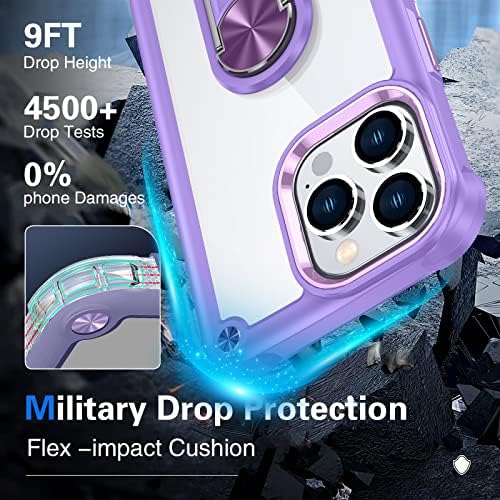 Goldju [4 во 1 за iPhone 14 Pro Max Case, Тешка заштитна кутија со [360 ° ротирачки магнетски штанд] & [2P 9H Заштитник на