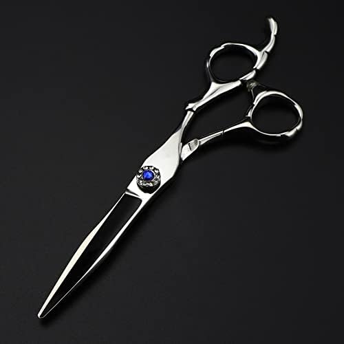 Ножици за сечење коса, 6 инчи Професионална Јапонија 440с челични ножици сребрени ножици за коса фризура разредување ножици за сечење бербер фризерски