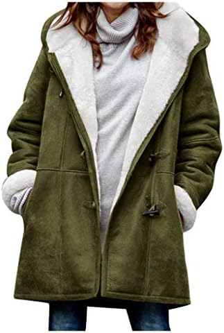 NDVYXX 2022 Зимски модни палта за жени топли капути Обични нејасни руно Шерпа јакни дуксери плус големина кадифни врвови