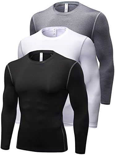 Квириер 3 пакет маичка за компресија за машка долга ракав за долги ракави за маж за мажи базелир спортски термички врвови