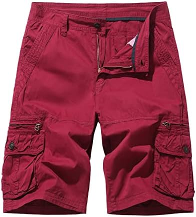 Dudubaby Mens Sharts Обични летни шорцеви комбинирани Capris Straight Multi џебни панталони Менс 5 инчи шорцеви