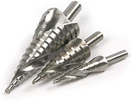 DIY чекор вежба за вежбање HSS6542 Spiral Step Cone Cone Dript Bit Kangteer 3PCS M2 челик жлеб Unibit Set Doy