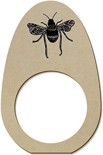 Азиеда 5 x 'моделирана пчела' дрвени прстени/држачи на салфета