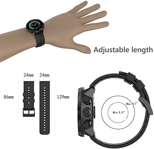 Cysue 24mm Силиконски ленти за замена за замена за нараквица за Suunto 7 D5 Suunto 9 Spartan Sport Scrist HR Baro Smart Watch Blandband