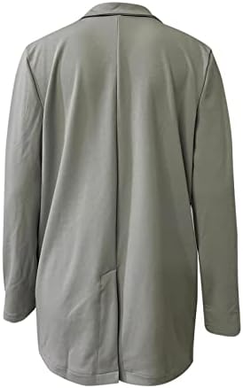 Женска обична мала тежина тенка јакна тенок палто со долги ракави размачкани деловни џебови палта пролетни палта за жени