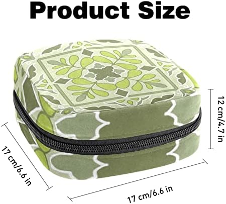 Светло зелена шема санитарна торба за складирање на салфетки, торба за менструален период за тинејџери, носител на подлога за медицински