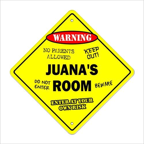 Хуана Соба Знак Премин Зона Ксинг | Внатрешен/Отворен | 20 Висок Пластичен Знак детска спална соба декор врата детско име момче девојка