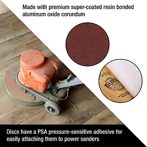 Dura -Gold Premium 10 Дискови за пескарење - 60 решетки - дискови со шкурка со PSA самолеплива леплива залепница, брзо сечење