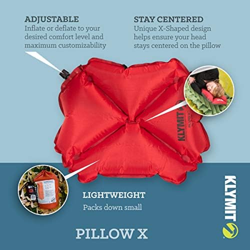 Klymit Pillow x Travel Pillow, лесен хибриден авион на надувување, ранец, хамак и перница за кампување