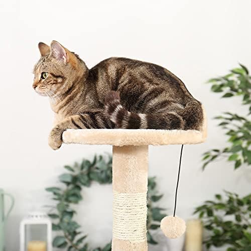 Sxnbh Мачка Маче Гребење Пост Дрво Со Играчка Глувчето Највисоко Ниво Кревет За Релаксирачки Нула Сисал За Играње